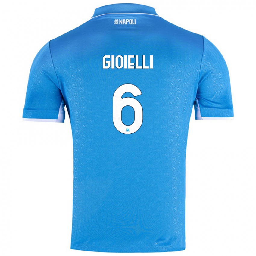 Gyermek Francesco Pio Gioielli #6 Ég Kék Hazai Jersey 2024/25 Mez Póló Ing