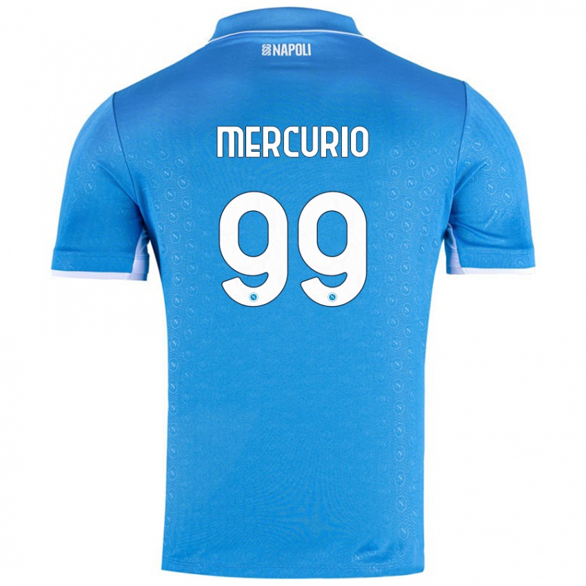 Gyermek Giovanni Mercurio #99 Ég Kék Hazai Jersey 2024/25 Mez Póló Ing