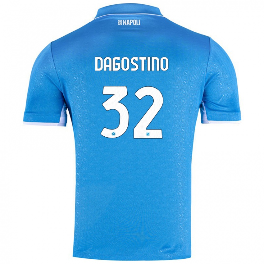 Gyermek Giuseppe Dagostino #32 Ég Kék Hazai Jersey 2024/25 Mez Póló Ing