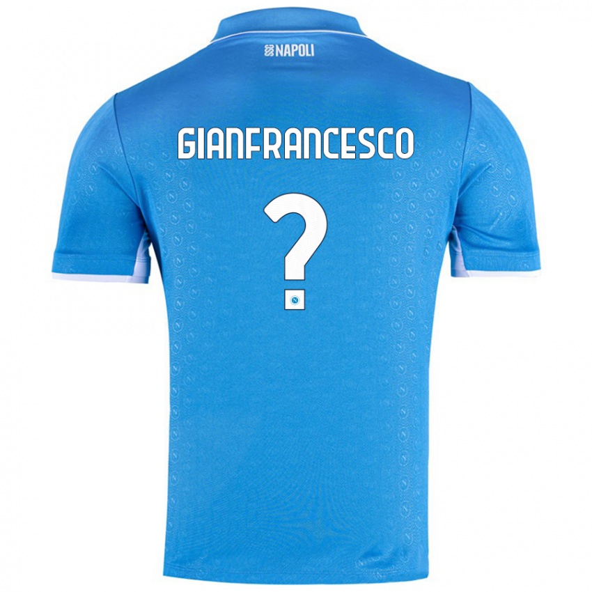 Gyermek Sergio Gianfrancesco #0 Ég Kék Hazai Jersey 2024/25 Mez Póló Ing