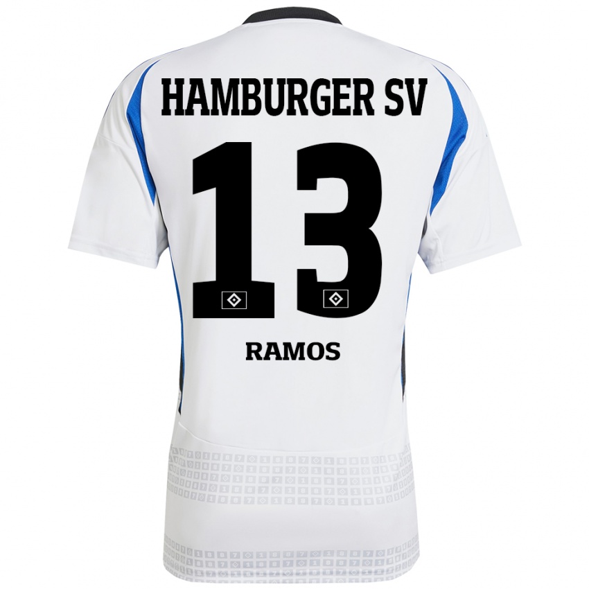 Gyermek Guilherme Ramos #13 Fehér Kék Hazai Jersey 2024/25 Mez Póló Ing