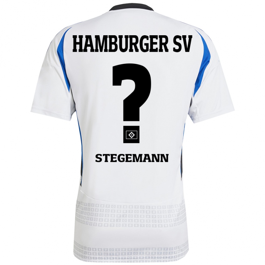 Gyermek Jean-Pierre Stegemann #0 Fehér Kék Hazai Jersey 2024/25 Mez Póló Ing