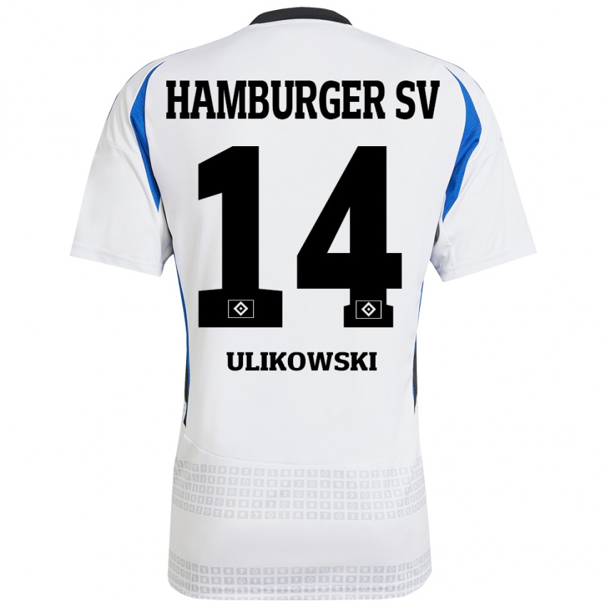 Gyermek Felix Ulikowski #14 Fehér Kék Hazai Jersey 2024/25 Mez Póló Ing