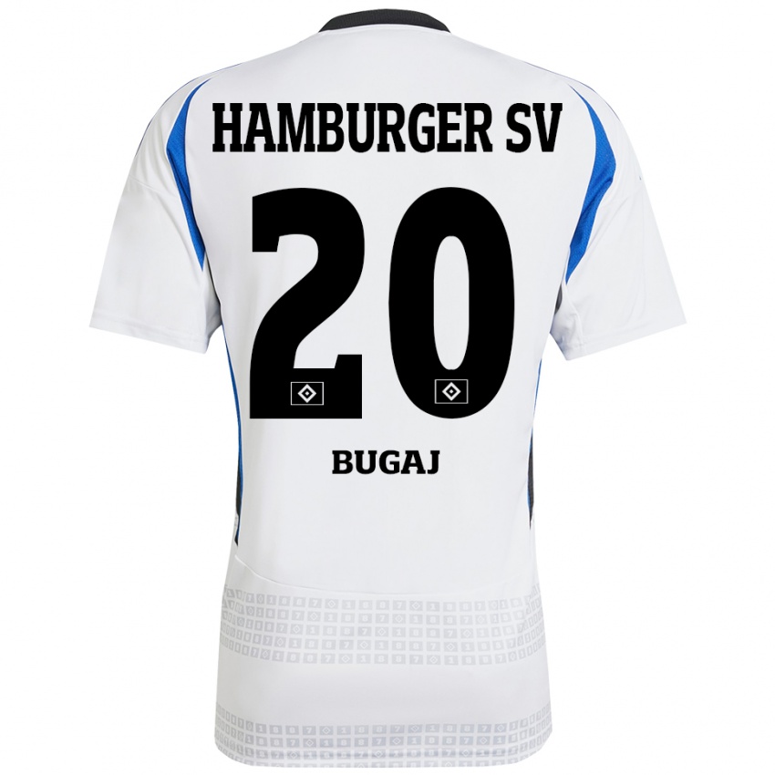 Gyermek Jan-Luca Bugaj #20 Fehér Kék Hazai Jersey 2024/25 Mez Póló Ing