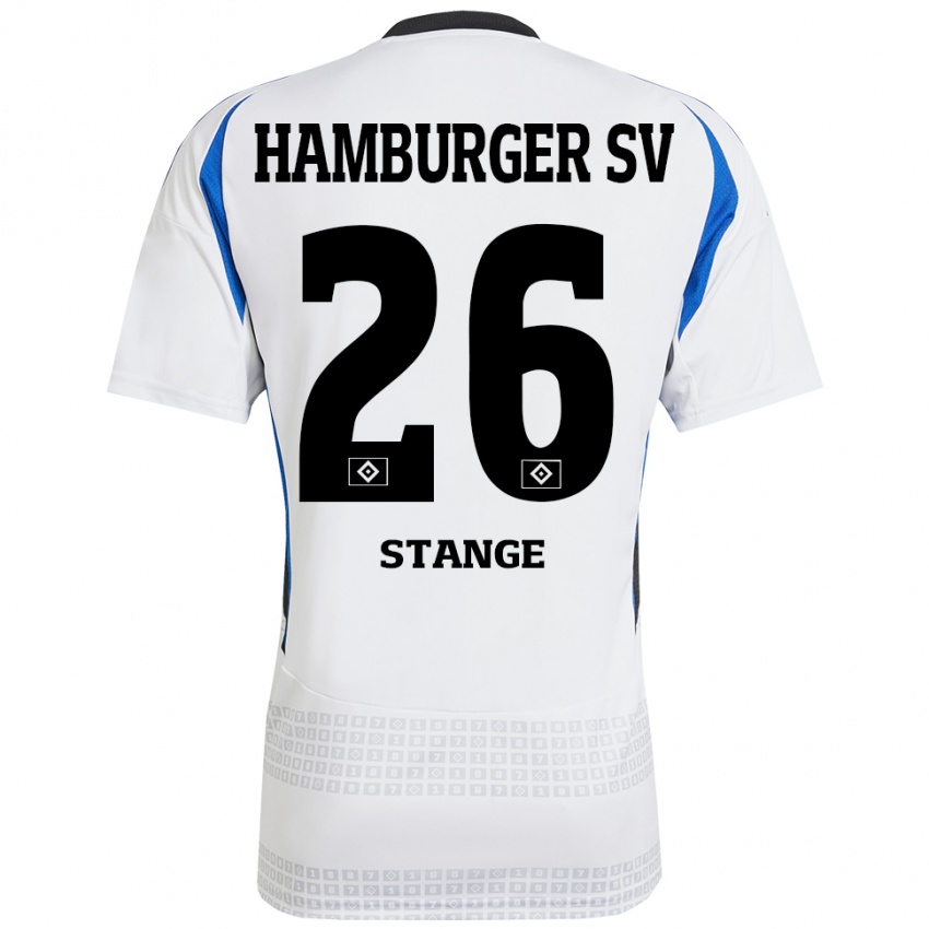 Gyermek Otto Stange #26 Fehér Kék Hazai Jersey 2024/25 Mez Póló Ing