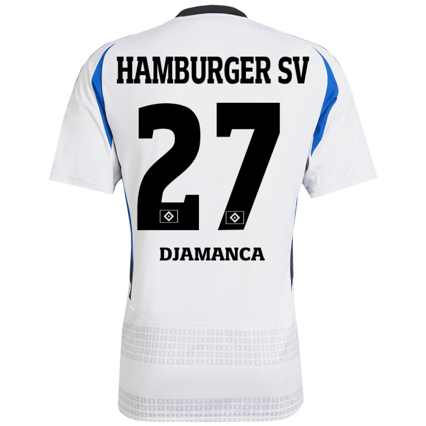 Gyermek Ismaila Djamanca #27 Fehér Kék Hazai Jersey 2024/25 Mez Póló Ing