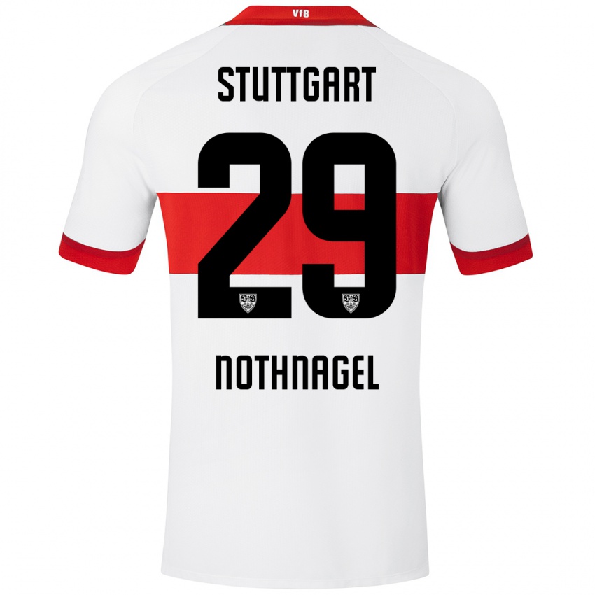 Gyermek Dominik Nothnagel #29 Fehér Piros Hazai Jersey 2024/25 Mez Póló Ing