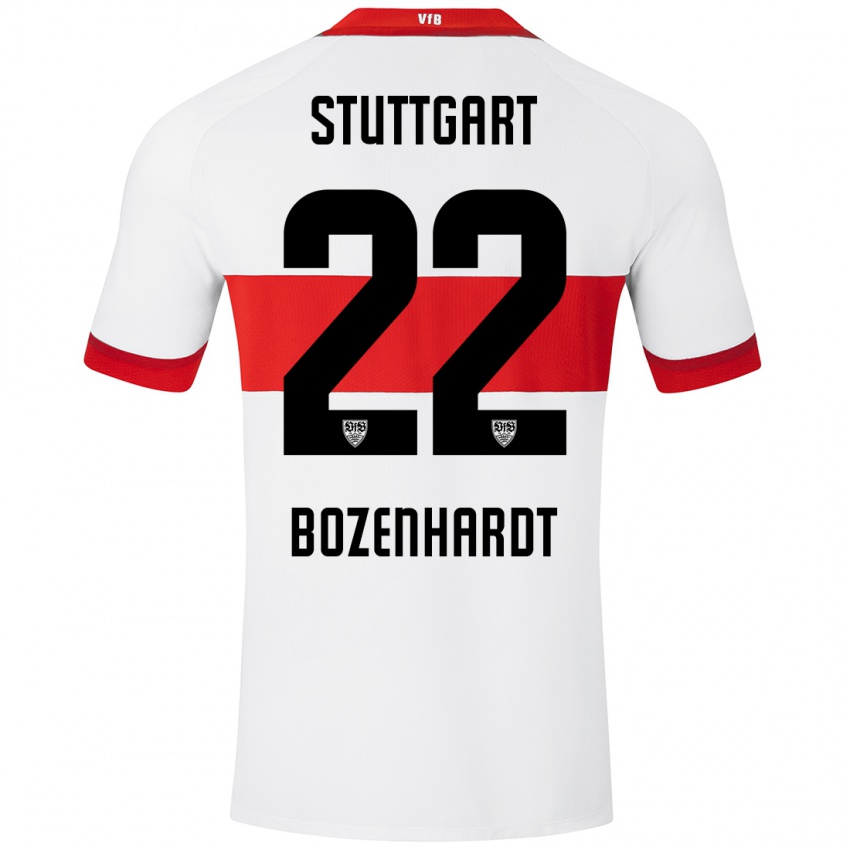 Gyermek Laura Bozenhardt #22 Fehér Piros Hazai Jersey 2024/25 Mez Póló Ing