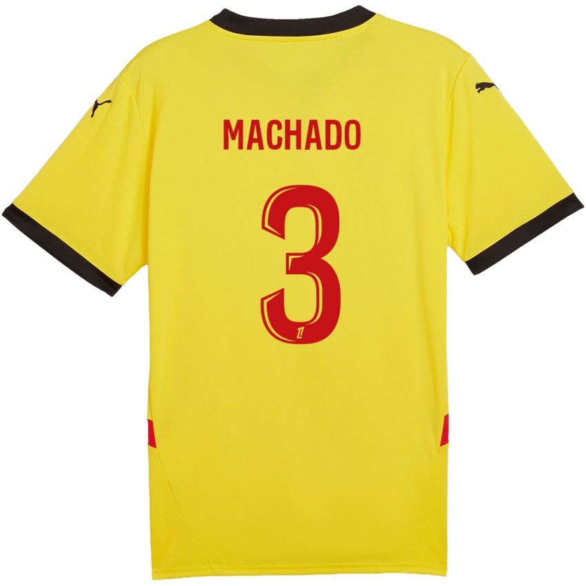 Gyermek Deiver Machado #3 Sárga Piros Hazai Jersey 2024/25 Mez Póló Ing