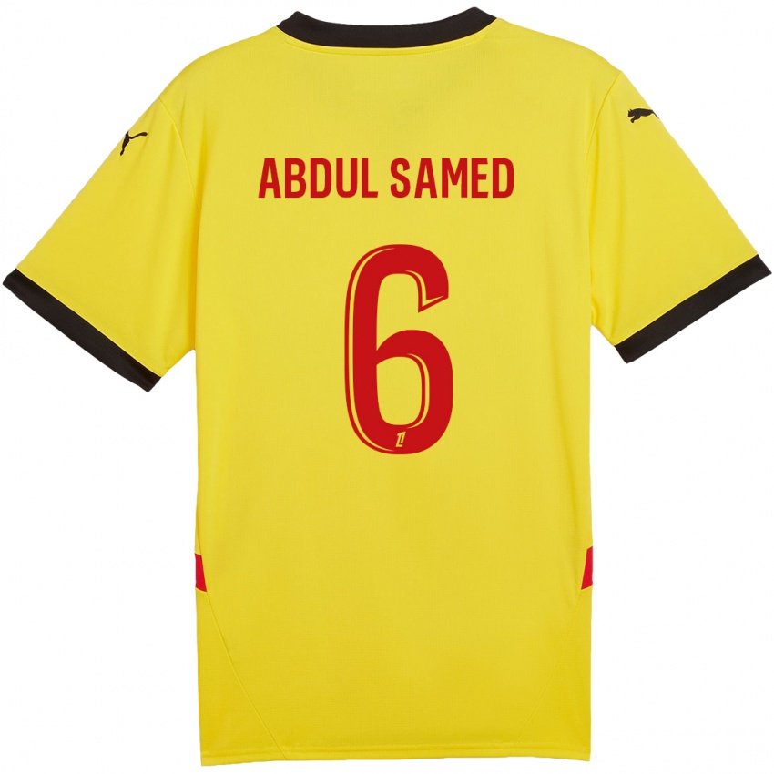 Gyermek Salis Abdul Samed #6 Sárga Piros Hazai Jersey 2024/25 Mez Póló Ing