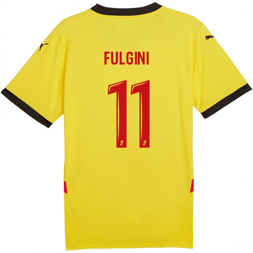 Gyermek Angelo Fulgini #11 Sárga Piros Hazai Jersey 2024/25 Mez Póló Ing