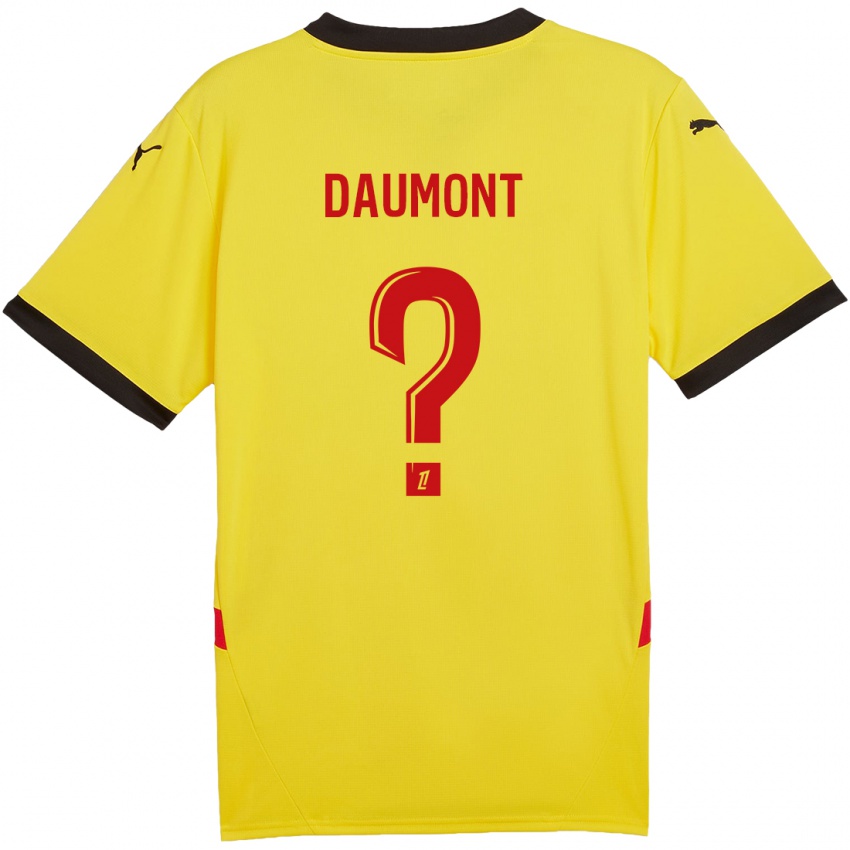 Gyermek Camille Daumont #0 Sárga Piros Hazai Jersey 2024/25 Mez Póló Ing