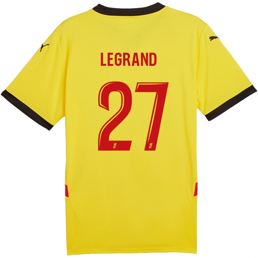 Gyermek Bérénice Legrand #27 Sárga Piros Hazai Jersey 2024/25 Mez Póló Ing