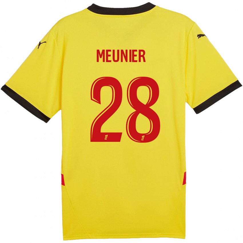 Gyermek Jennifer Meunier #28 Sárga Piros Hazai Jersey 2024/25 Mez Póló Ing