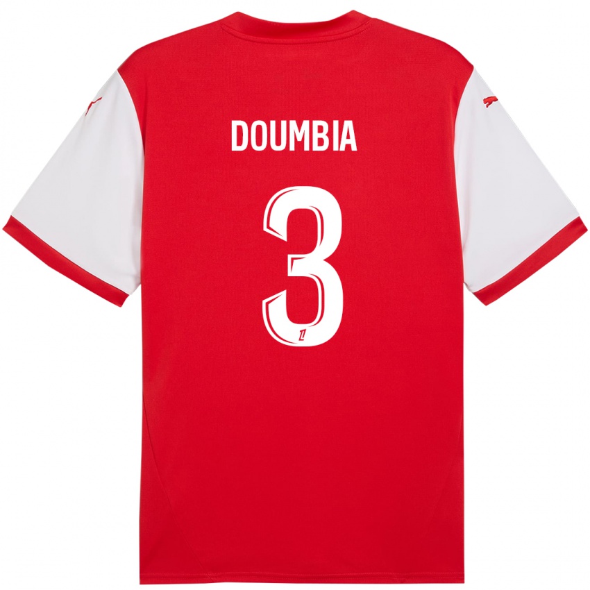 Gyermek Kamory Doumbia #3 Piros Fehér Hazai Jersey 2024/25 Mez Póló Ing