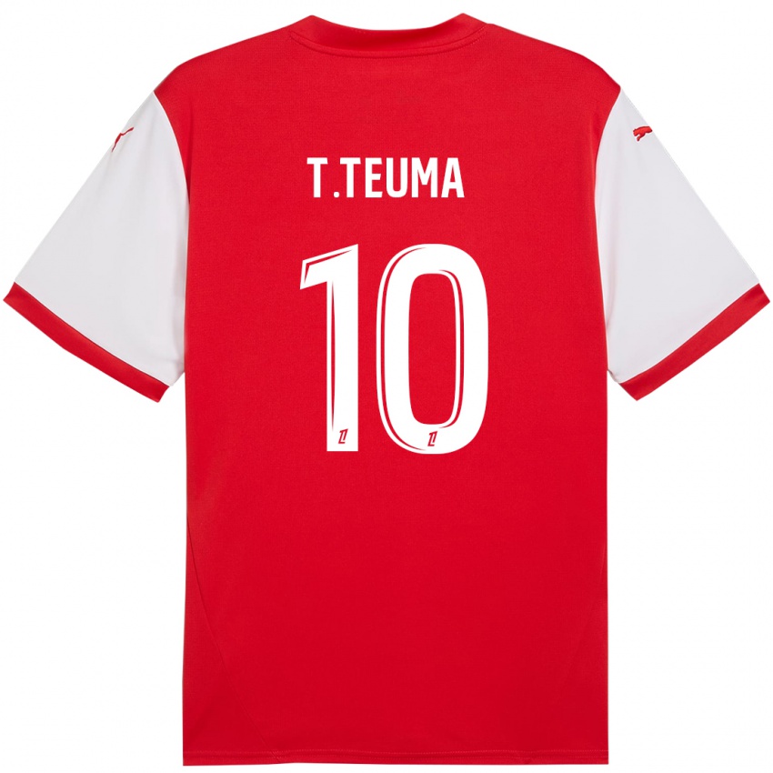 Gyermek Teddy Teuma #10 Piros Fehér Hazai Jersey 2024/25 Mez Póló Ing