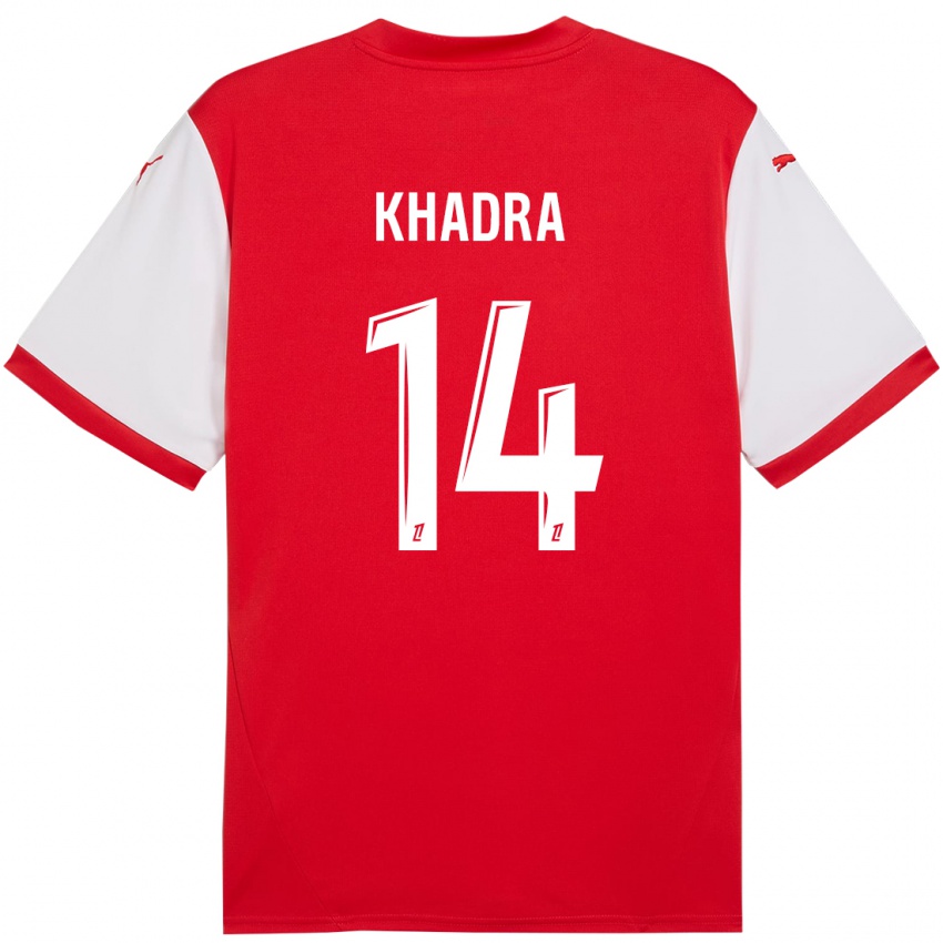 Gyermek Reda Khadra #14 Piros Fehér Hazai Jersey 2024/25 Mez Póló Ing