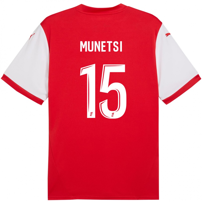 Gyermek Marshall Munetsi #15 Piros Fehér Hazai Jersey 2024/25 Mez Póló Ing