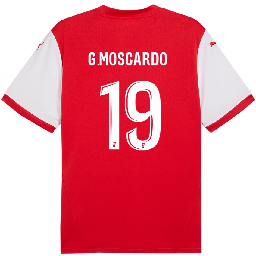 Gyermek Gabriel Moscardo #19 Piros Fehér Hazai Jersey 2024/25 Mez Póló Ing