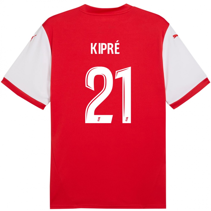 Gyermek Cédric Kipré #21 Piros Fehér Hazai Jersey 2024/25 Mez Póló Ing