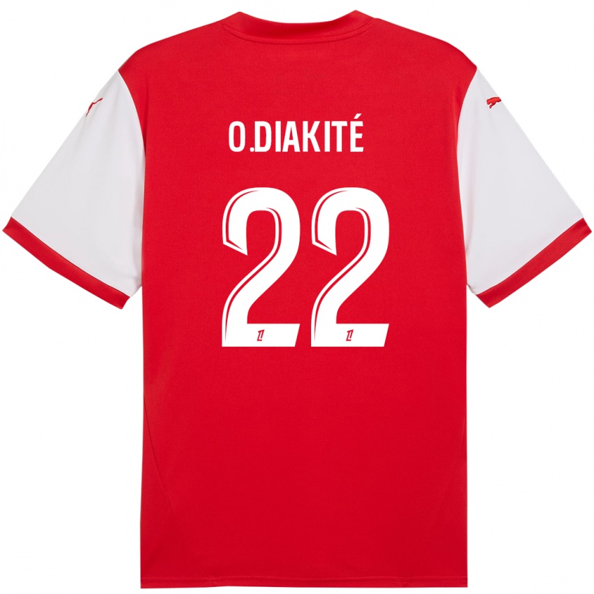 Gyermek Oumar Diakité #22 Piros Fehér Hazai Jersey 2024/25 Mez Póló Ing