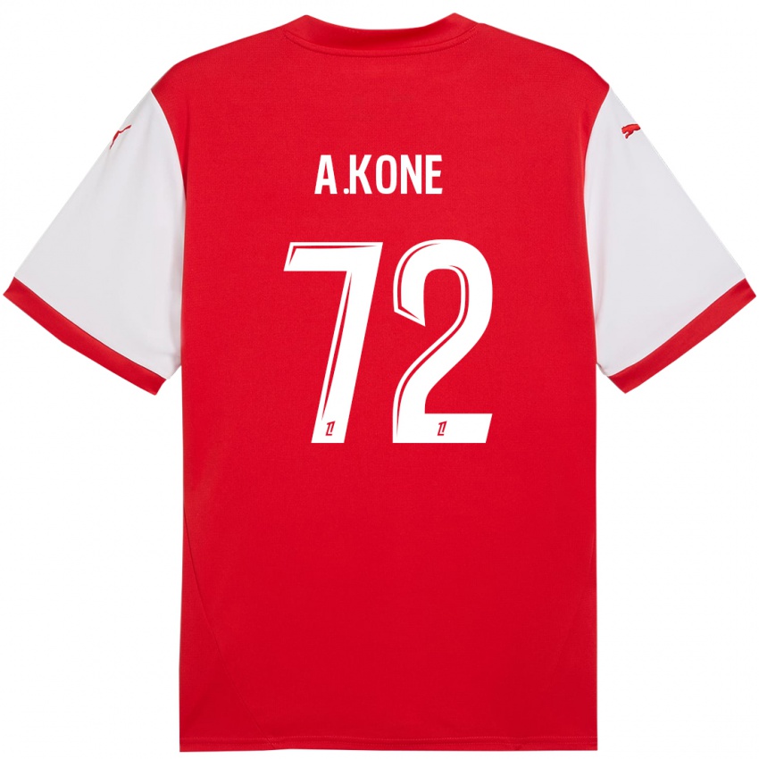 Gyermek Amadou Koné #72 Piros Fehér Hazai Jersey 2024/25 Mez Póló Ing