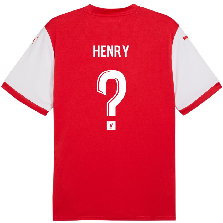 Gyermek Kobi Henry #0 Piros Fehér Hazai Jersey 2024/25 Mez Póló Ing