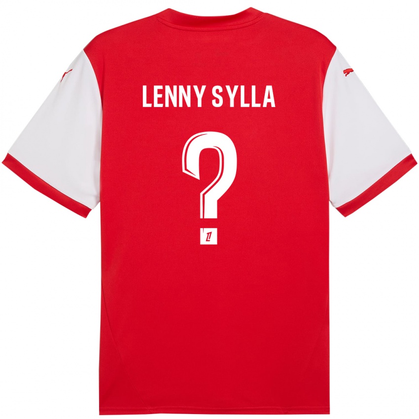 Gyermek Lenny Sylla #0 Piros Fehér Hazai Jersey 2024/25 Mez Póló Ing