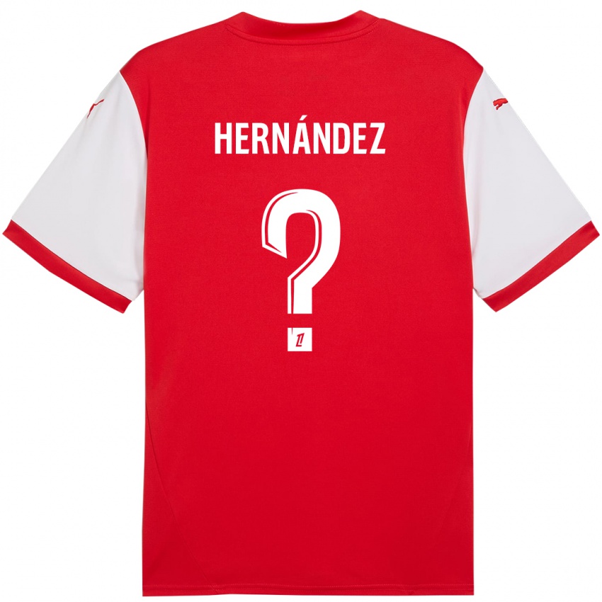 Gyermek Melvin Hernández #0 Piros Fehér Hazai Jersey 2024/25 Mez Póló Ing