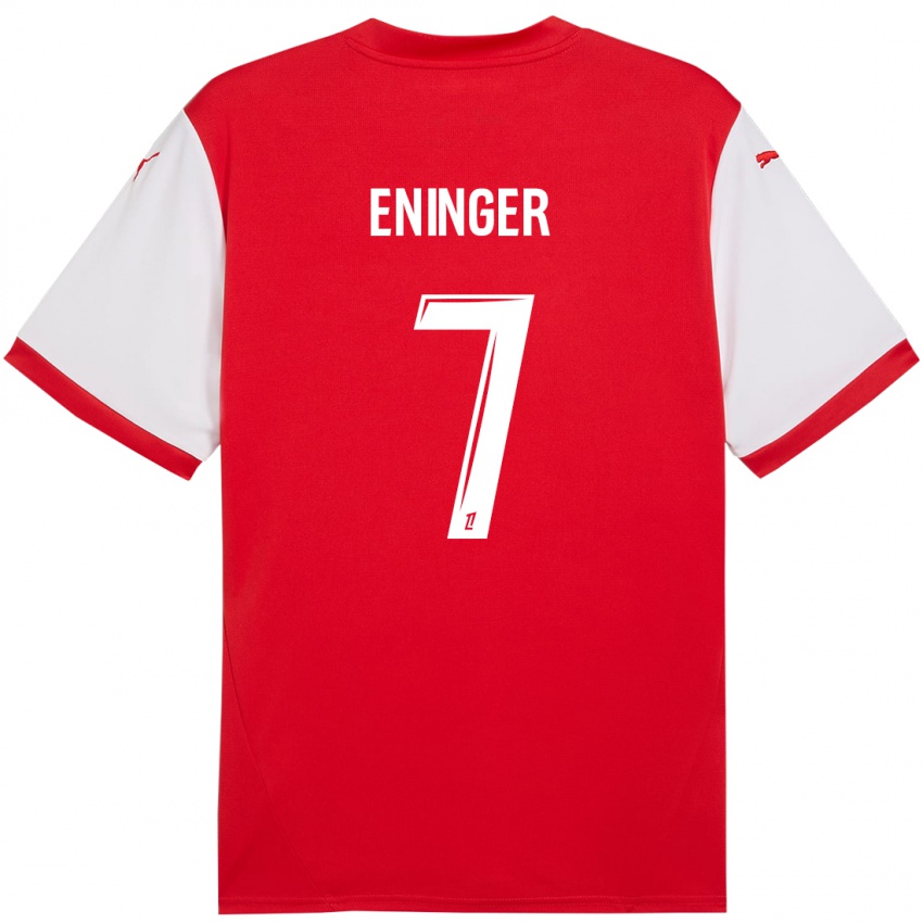 Gyermek Thelma Eninger #7 Piros Fehér Hazai Jersey 2024/25 Mez Póló Ing