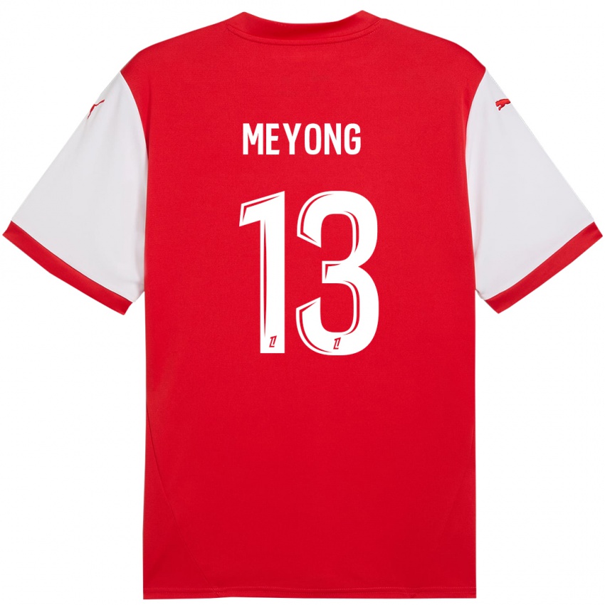 Gyermek Charlène Meyong #13 Piros Fehér Hazai Jersey 2024/25 Mez Póló Ing