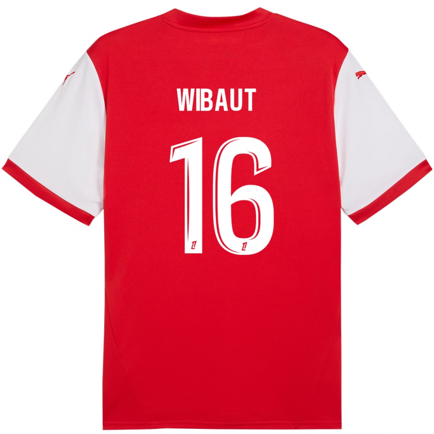 Gyermek Clara Wibaut #16 Piros Fehér Hazai Jersey 2024/25 Mez Póló Ing