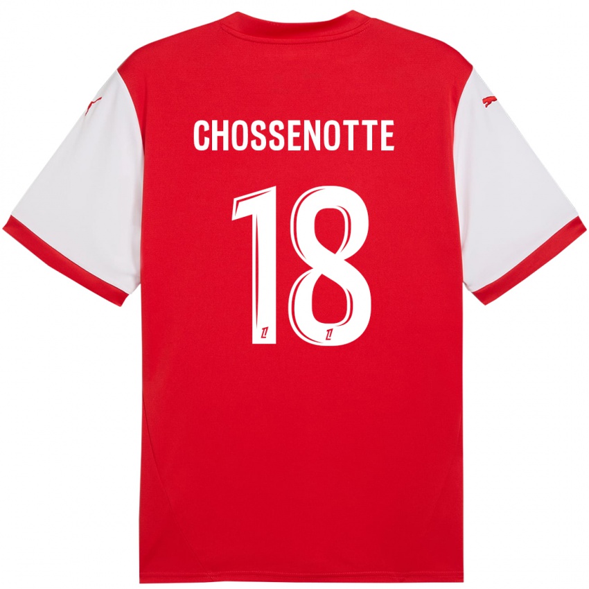 Gyermek Shana Chossenotte #18 Piros Fehér Hazai Jersey 2024/25 Mez Póló Ing