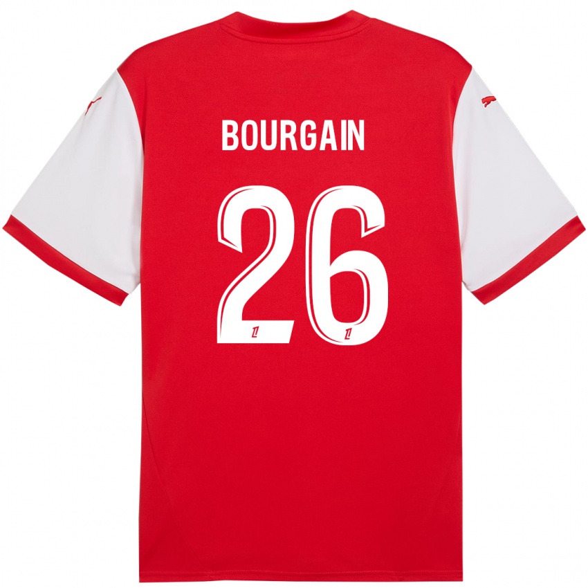 Gyermek Lea Bourgain #26 Piros Fehér Hazai Jersey 2024/25 Mez Póló Ing