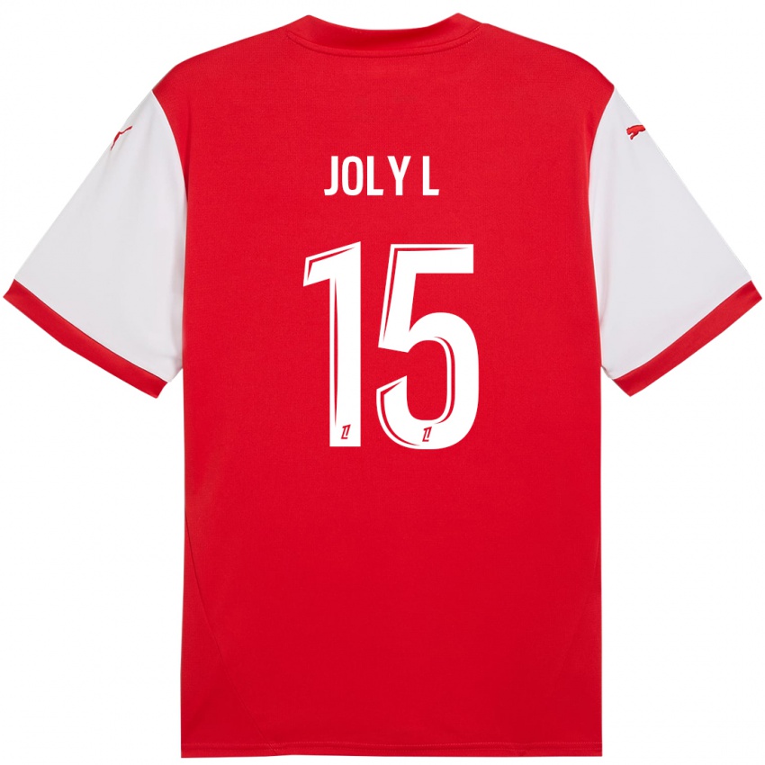 Gyermek Lou Ann Joly #15 Piros Fehér Hazai Jersey 2024/25 Mez Póló Ing