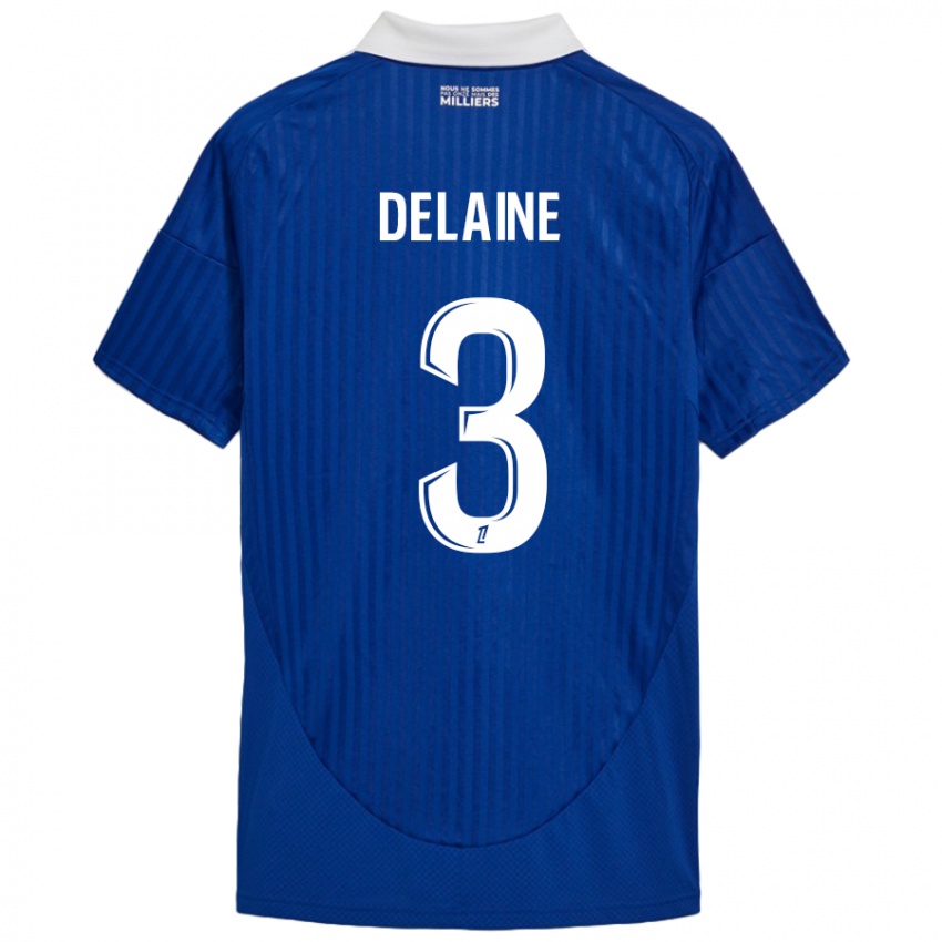 Gyermek Thomas Delaine #3 Kék Fehér Hazai Jersey 2024/25 Mez Póló Ing