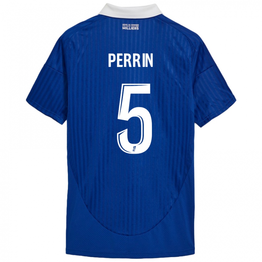 Gyermek Lucas Perrin #5 Kék Fehér Hazai Jersey 2024/25 Mez Póló Ing