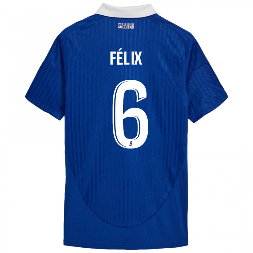 Gyermek Félix Lemaréchal #6 Kék Fehér Hazai Jersey 2024/25 Mez Póló Ing