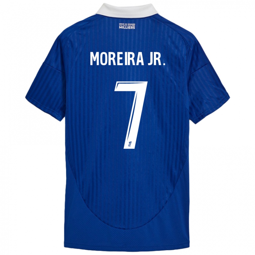 Gyermek Diego Moreira #7 Kék Fehér Hazai Jersey 2024/25 Mez Póló Ing