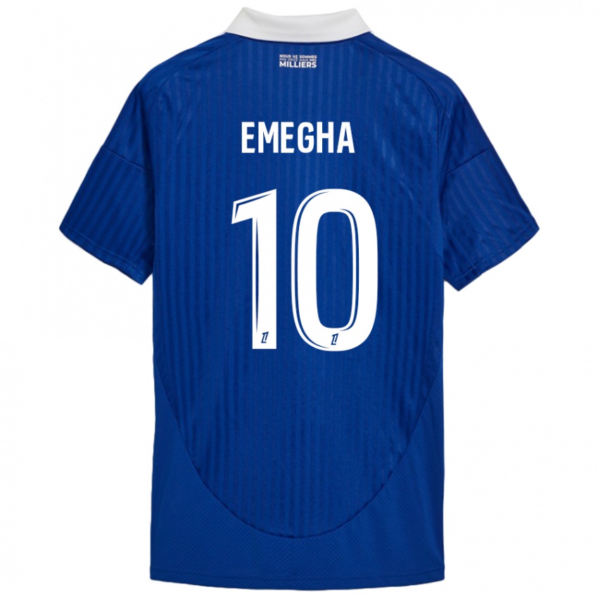 Gyermek Emanuel Emegha #10 Kék Fehér Hazai Jersey 2024/25 Mez Póló Ing