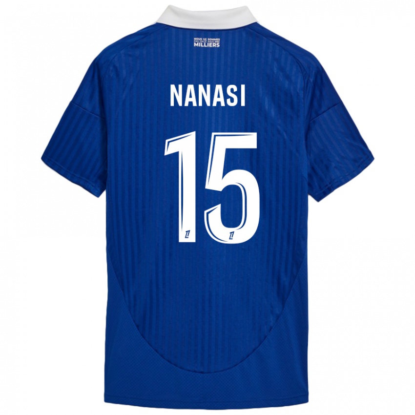 Gyermek Sebastian Nanasi #15 Kék Fehér Hazai Jersey 2024/25 Mez Póló Ing