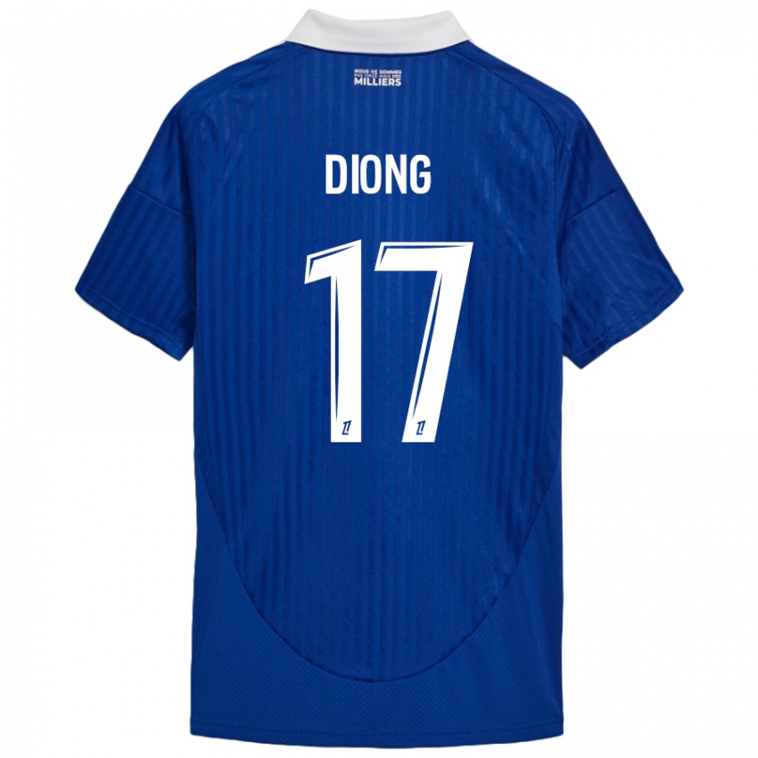 Gyermek Pape Diong #17 Kék Fehér Hazai Jersey 2024/25 Mez Póló Ing