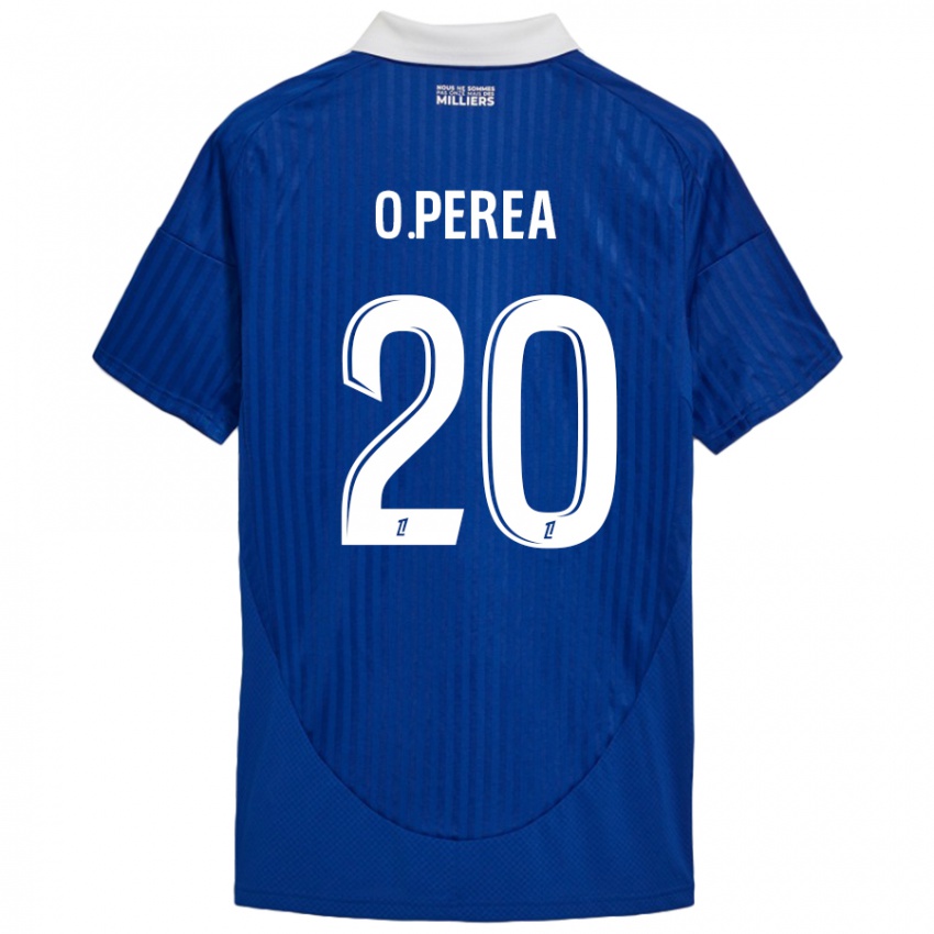 Gyermek Óscar Perea #20 Kék Fehér Hazai Jersey 2024/25 Mez Póló Ing