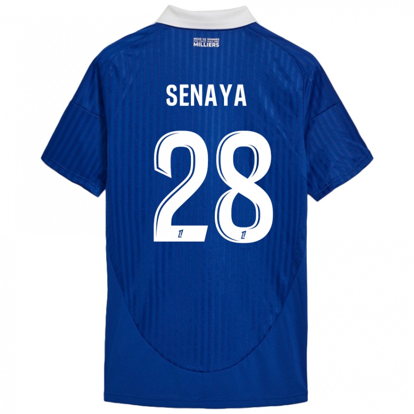 Gyermek Marvin Senaya #28 Kék Fehér Hazai Jersey 2024/25 Mez Póló Ing