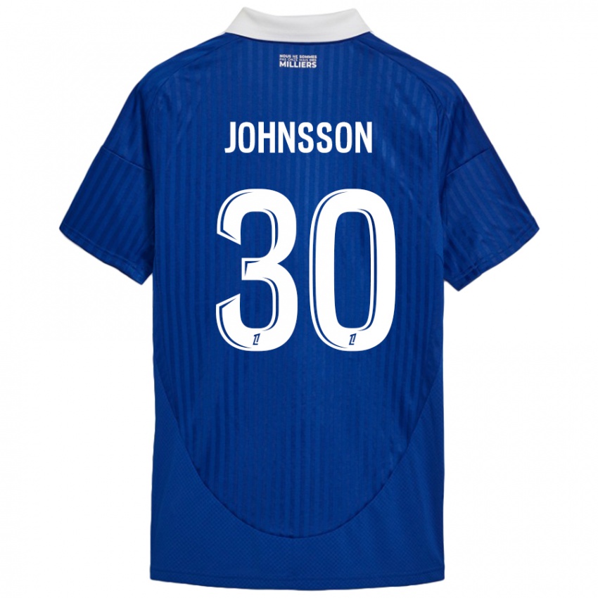 Gyermek Karl-Johan Johnsson #30 Kék Fehér Hazai Jersey 2024/25 Mez Póló Ing