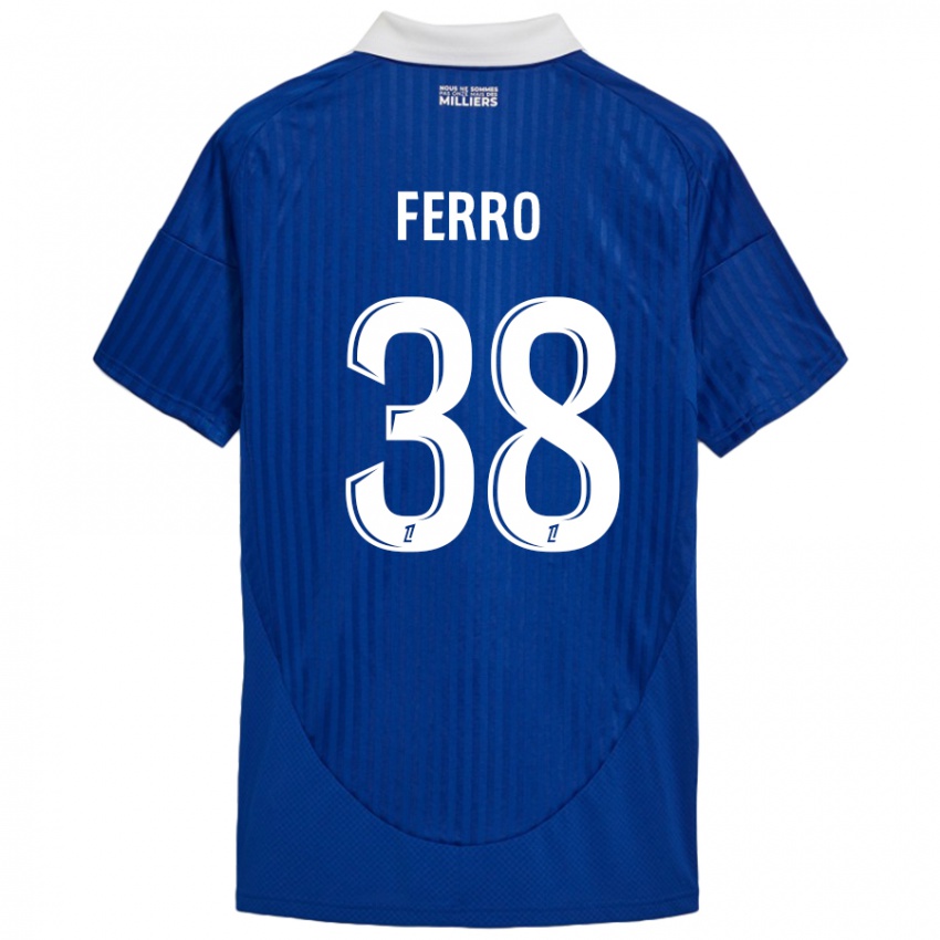 Gyermek Nolan Ferro #38 Kék Fehér Hazai Jersey 2024/25 Mez Póló Ing