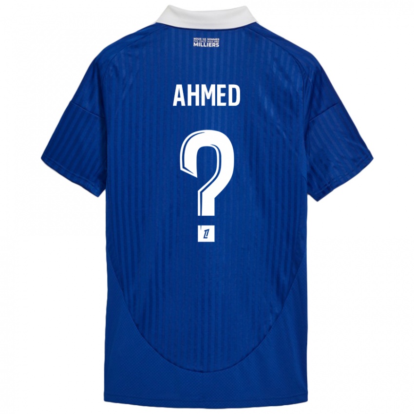 Gyermek Aymeric Ahmed #0 Kék Fehér Hazai Jersey 2024/25 Mez Póló Ing