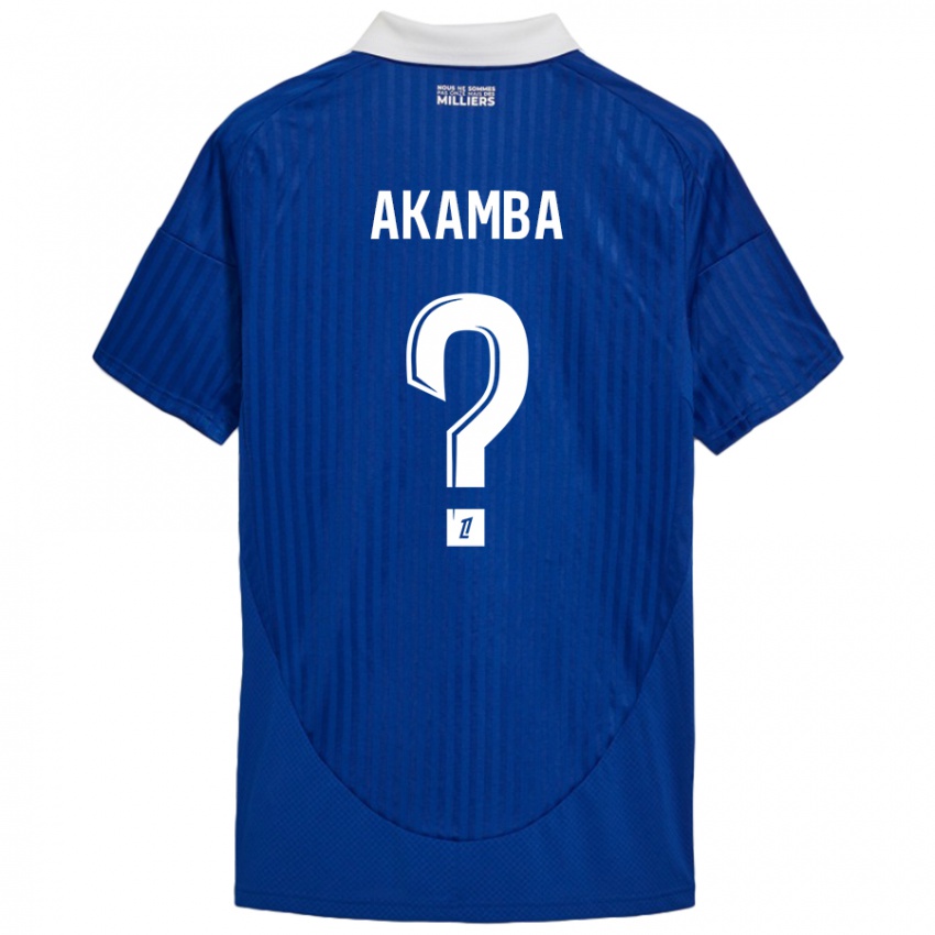 Gyermek Fred Akamba #0 Kék Fehér Hazai Jersey 2024/25 Mez Póló Ing