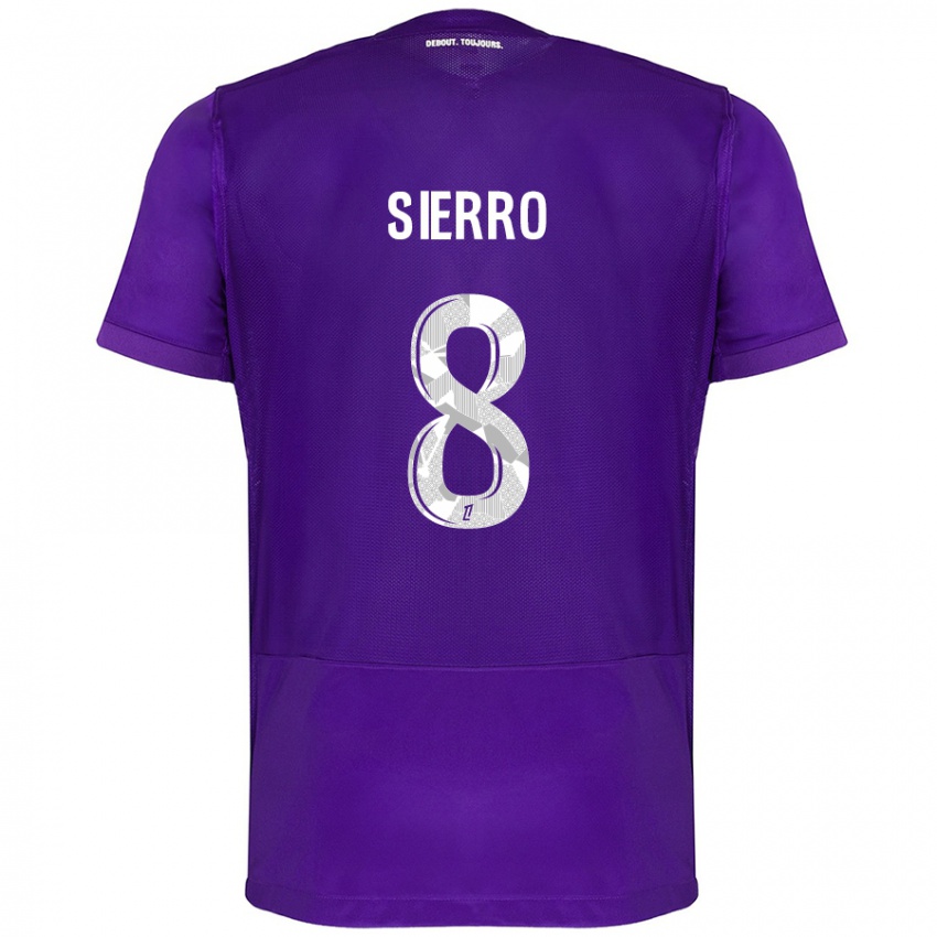 Gyermek Vincent Sierro #8 Lila Fehér Hazai Jersey 2024/25 Mez Póló Ing