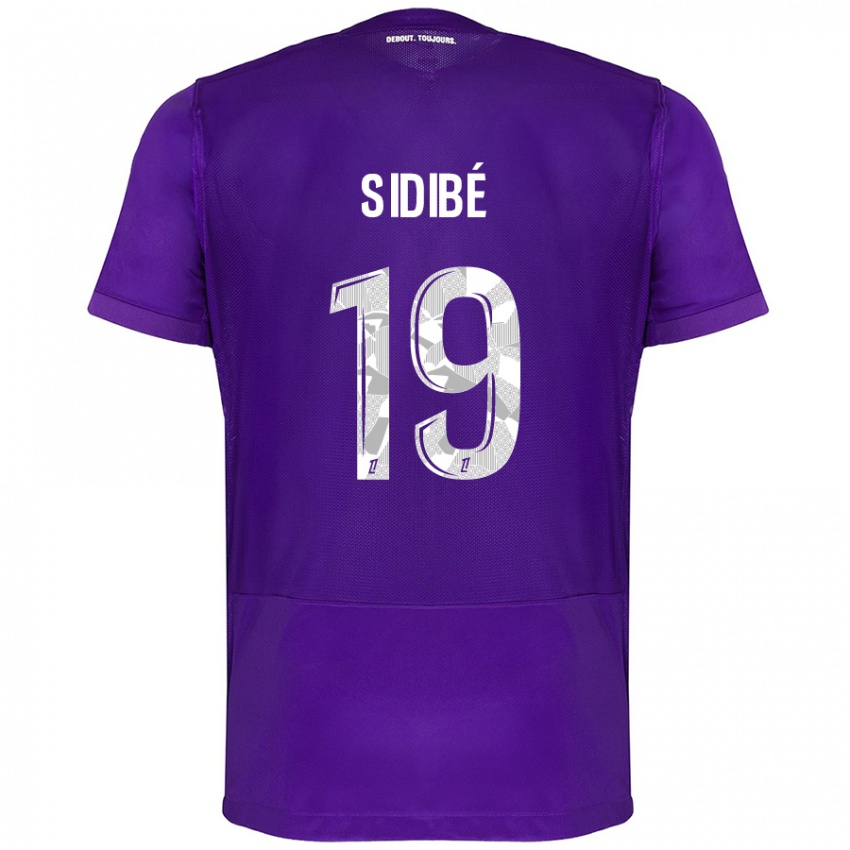 Gyermek Djibril Sidibé #19 Lila Fehér Hazai Jersey 2024/25 Mez Póló Ing